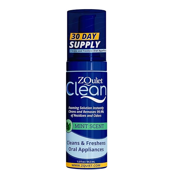 ZQUIET, CLEAN, CLEANING SOLUTION FOR ALL ORAL APPLIANCES, CHLORINE-FREE, FRESH MINT SCENT, TRAVEL-SIZE, TSA-COMPLIANT