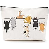 Cute Cartoon Cat Cosmetic Bag Cat Lover Gift Small Makeup Bag Travel Toiletry Makeup Organizer Zipper Pouch Christmas Thanksgiving Birthday Gifts for Women Girls Sister Friend