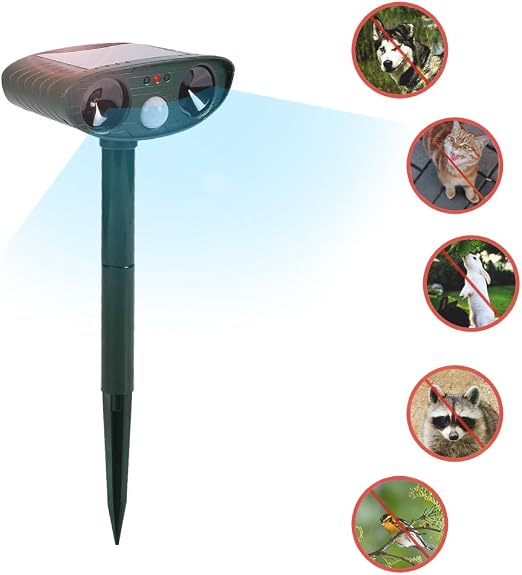 Katzenschreck Ultraschall Solar – Mit Bewegungssensor & LED – Tiervertreiber Für Garten Bis 8 M – Wasserdicht