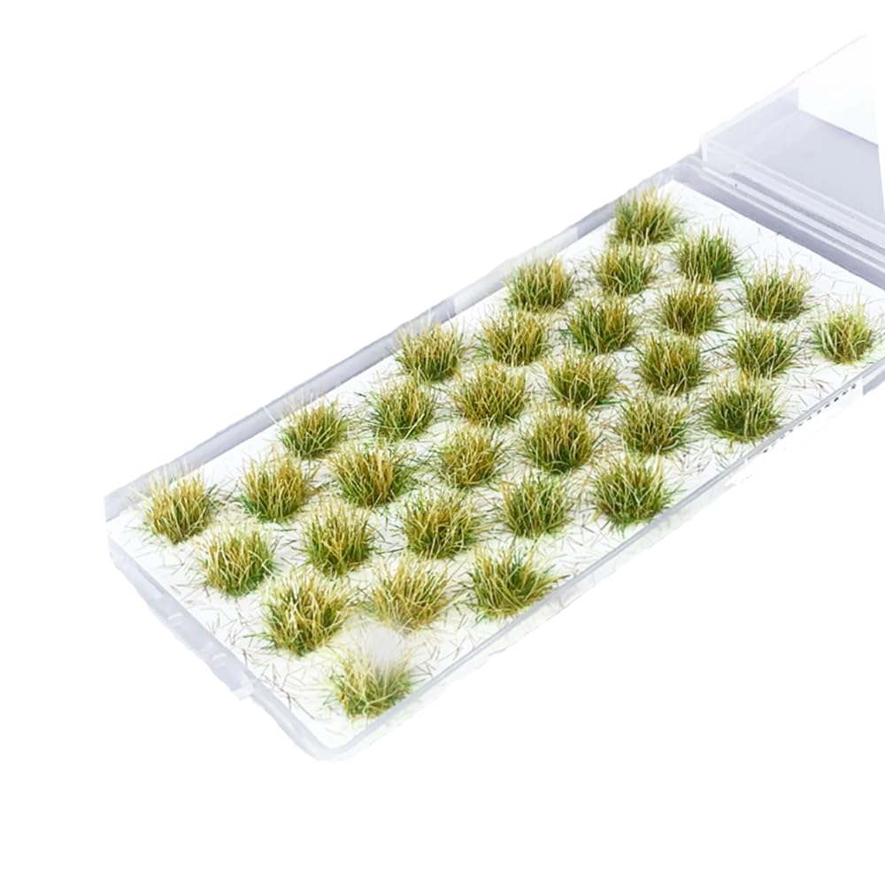 RXKFIGX 32 PCS Grass Tufts Plants Model Mini Tufts Terrain Model Grass Static Grass Kit Resin Static Scenery Model For DIY Train Train Landscape Artificial Grass Miniature Grass Deco