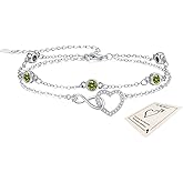 Silver Bracelet for Women, Infinity Heart Bracelet with Cubic Zirconia Adjustable Layered Bracelets Forever Love Jewelry Gifts for Mom Wife Girlfriend Friend Birthday Wedding Bride