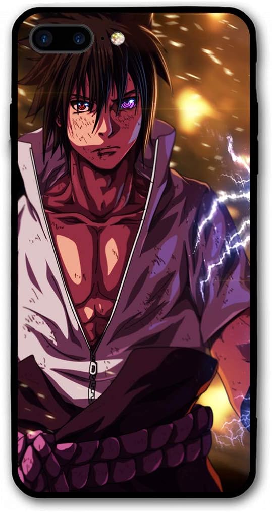 Anime iPhone 7 Plus, iPhone 8 Plus Case, Ultra-Thin Manga Acrylic Rear Panel with Soft TPU Bumper Military Cover for iPhone7 / 8 Plus Only 5.5 inches (Sasuke)