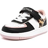 Nautica Kids Girls Sneakers with Adjustable Strap and Bungee Straps | Comfortable Casual Shoes (Toddler/Little Kid)