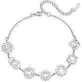 LILILEIDY Chakra Bracelets for Women Adjustable 14K Gold Trendy Dainty Reiki Healing Bracelet Birthday Yoga Energy Jewelry