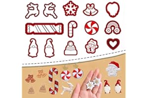 WEIKAP Christmas Clay Cutters 14 Shapes Christmas Clay Earrings Cutters Set, DIY Earring Making Mold for Holiday Party (02)