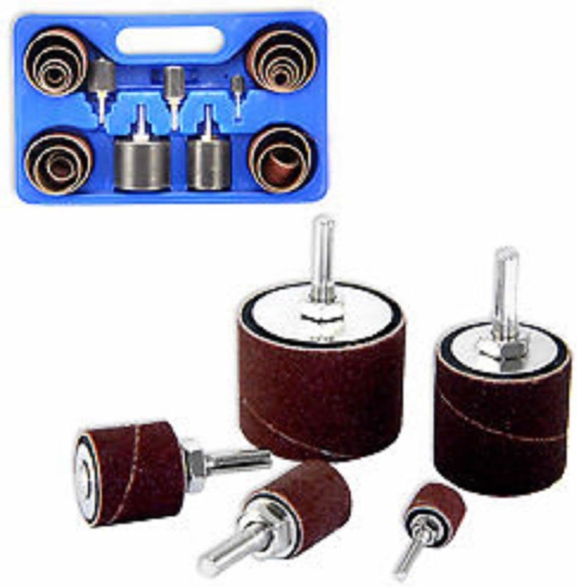 Sanding Round Drum Set For Wood Drill Press Sander Sleeves Tool Woodworking Kit