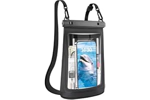JZOCON 2L Waterproof Phone Pouch for iPhone 16 15 14 11 Pro Max & Galaxy S24 S21 - Floating Large Capacity Dry Bag Stores Sunscreen, Sunglasses - Oversized Waterproof Bag for Beach, Swimming, Kayaking