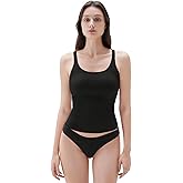 SUUKSESS Women Padded Cotton Ribbed Long Tank Tops Casual Summer Going Out Sleeveless Scoop Neck Basic Cami Tops