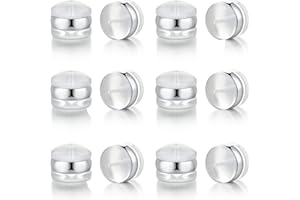 FORMULEN Silicone Earring Backs, 18K Gold Plated, Secure Locking for Heavy Earrings, Hypoallergenic Clear White