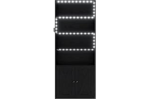 IRONCK Tall Bookcase with LED Lights, 70 in Industrial Bookshelf Display Shelf Floor Standing for Home Office, Living Room, Bed Room