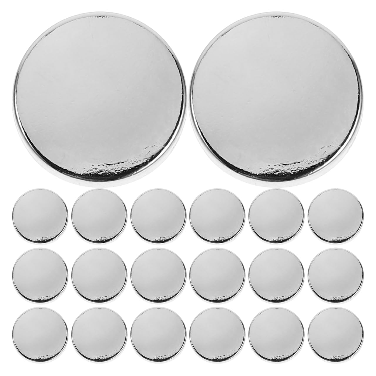 Artibetter 30pcs Silver Metal Flat Buttons - Zinc Alloy Sewing Buttons for Coat, Blazer, Shirt, Suit, Decorative Craft, 18mm