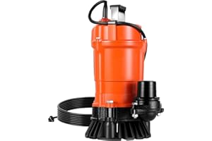 VEVOR 1/2 HP Submersible Trash Pump, 2000 GPH, 120V Cast Iron Submersible Sump Sewage Pump with 2 in Discharge, 39 ft Max Lif