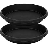 NIMYAU 2 Pack Plant Saucer 12 Inch, Heavy Sturdy Plant Trays for Pots, Plant Drip Trays, Plant Water Catcher Tray for Plants, Plastic Plant Saucers for Indoors no Holes