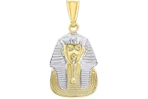 Jewelry America 14K Yellow Gold King Tut Charm Egyptian Pharaoh Pendant
