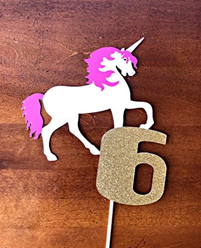 Unicorn Cake Topper - pastel - rainbow party - age topper - party supplies - cake decorations