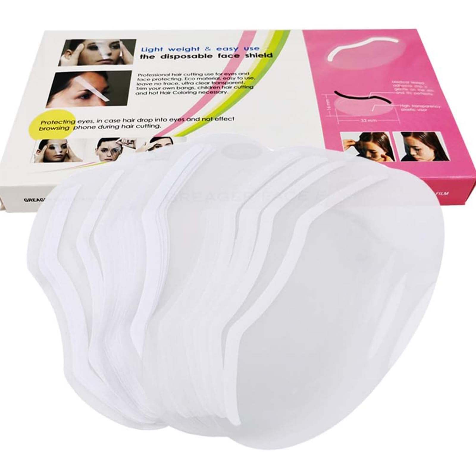 LWBTOSEE 50 PCS Disposable Face Shield Shower Eye Protector, for Eyebrow Microblading Makeup Haircut Hairspray Eyelash Extensions Eye Eyelid Surgery Aftercare Salon Supplies