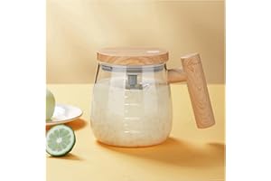 FOXNSK Self Stirring Mug, Electric Mixing Cup Self Stirring Coffee Mug High Borosilicate Glass Mixing Coffee Mug Rotating Home Office Travel Stirring Cup Suitable for Coffee/Milk/Protein Powder