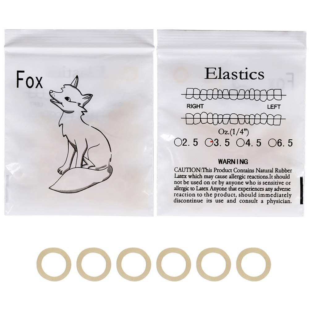 RZJZGZ 5 Packs (500 pcs) Orthodontic Elastic Bands Dental Orthodontic Elastics Latex Rubber Bands(Fox 1/4")