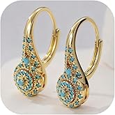 Turquoise Earrings for women Western Gold Hoop Earrings Dainty Geometric Hypoallergenic Earring Western Turquoise Boho Jewelry Accessories for Party Outfits Trendy Jewelry Gifts
