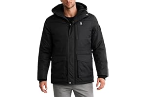 Spyder Mens Winter Coats - Polar Fleece Jacket Parka Down Winter Coat Wind Resistant Waterproof Hooded Jackets for Men
