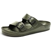 Luffymomo Adjustable Slip on Eva Double Buckle Slides for Mens