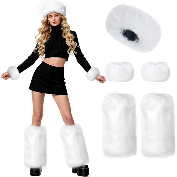Amazon.com: QZUnique Fuzzy Fur Leg Warmers Set - 3 Pcs Women 