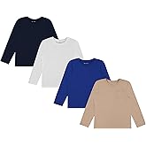 STITCH & STONE Boys 4 Pack Long Sleeve Graphic Tops, Stylish and Comfortable Tees for Kids