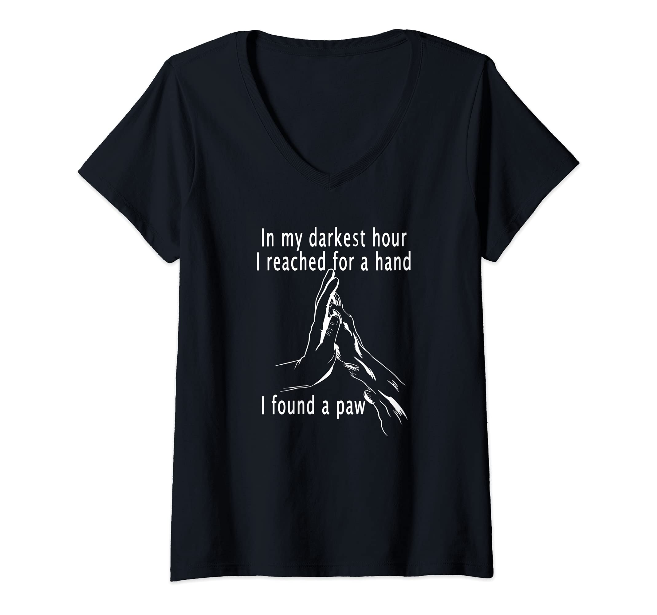 Womens Mental Health Awareness Dog Pet Therapy Support V-Neck T-Shirt