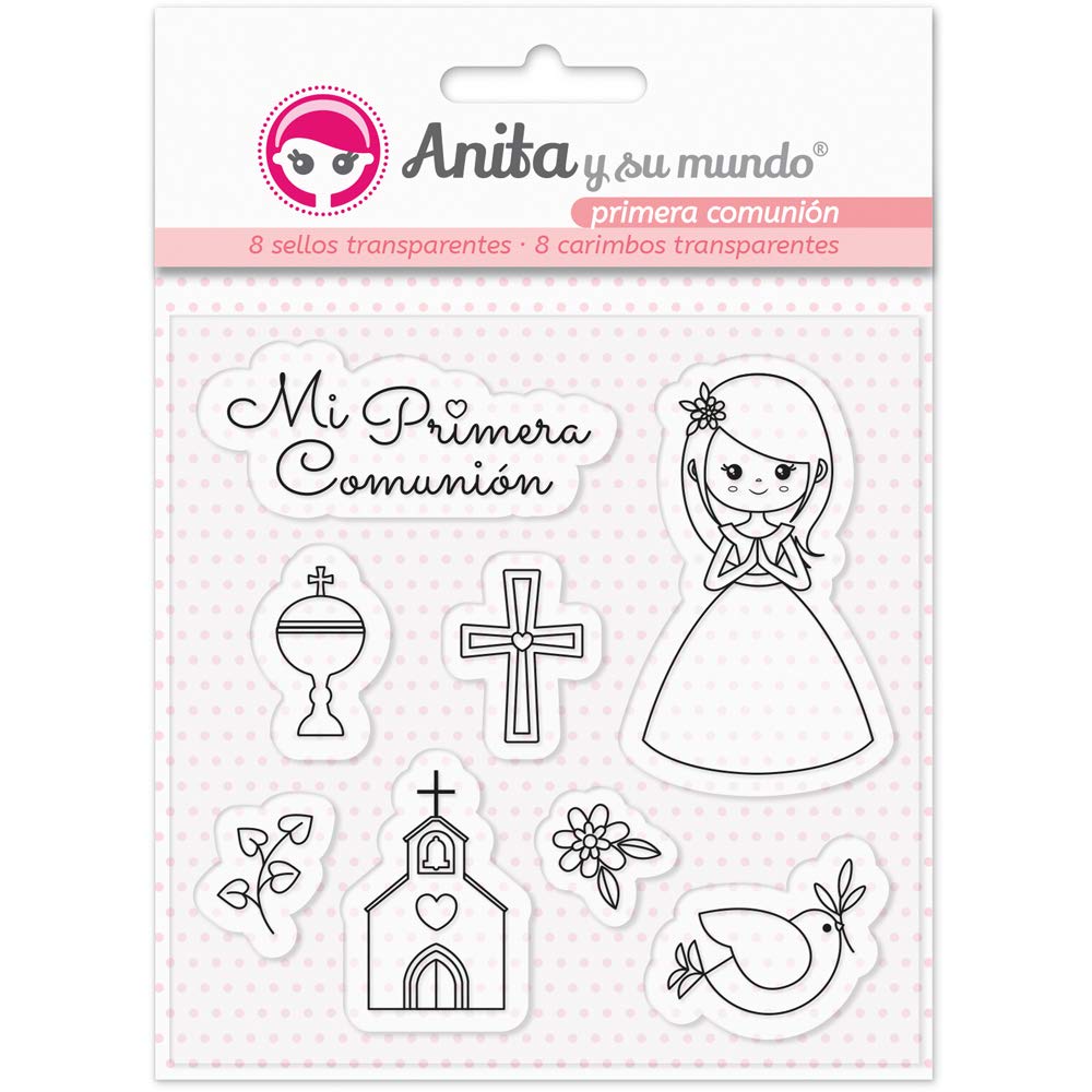 Anita and Her World First Communion Girl Stamps, Pink, 16.5 x 12 cm, 8