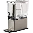 Service Ideas CBDT3SS Cold Beverage Dispenser with Infuser and Ice Tube, Rectangular, 3 gallon, Silver