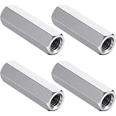 4 Pcs M8 Coupling Nut M8 X 1.25-Pitch 40mm Length Metric Hex Rod Coupling Nuts