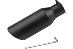 2.5 Inch Black Exhaust Tip, Universal 2 1/2" Inside Diameter Diesel Exhaust Tailpipe Tip, 2.5 x 4 x 12 Clamp Bolt On Design w