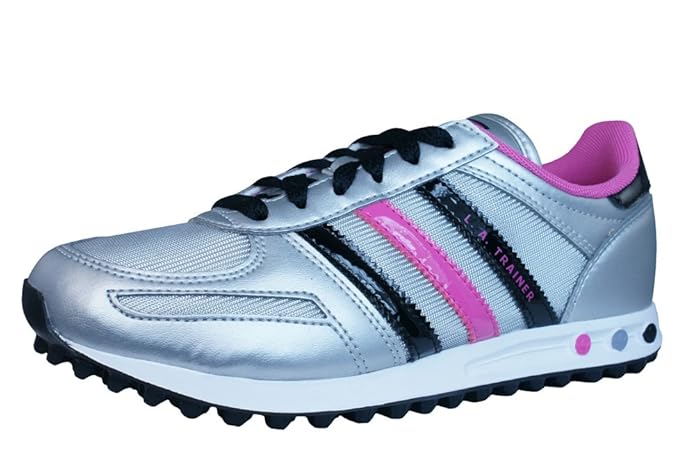 Adidas Original LA Trainer K Mädchen Sneaker Schuhe Freizeit silber/pink Q33594