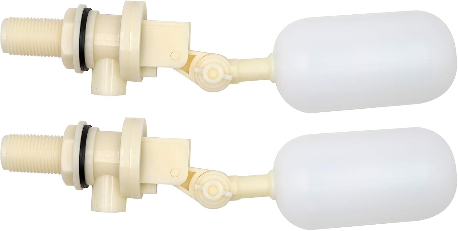 MasXirch 1/2 Inch Mini Plastic Float Ball Valve, Automatic Water Level Control Valve with Adjustable Arm