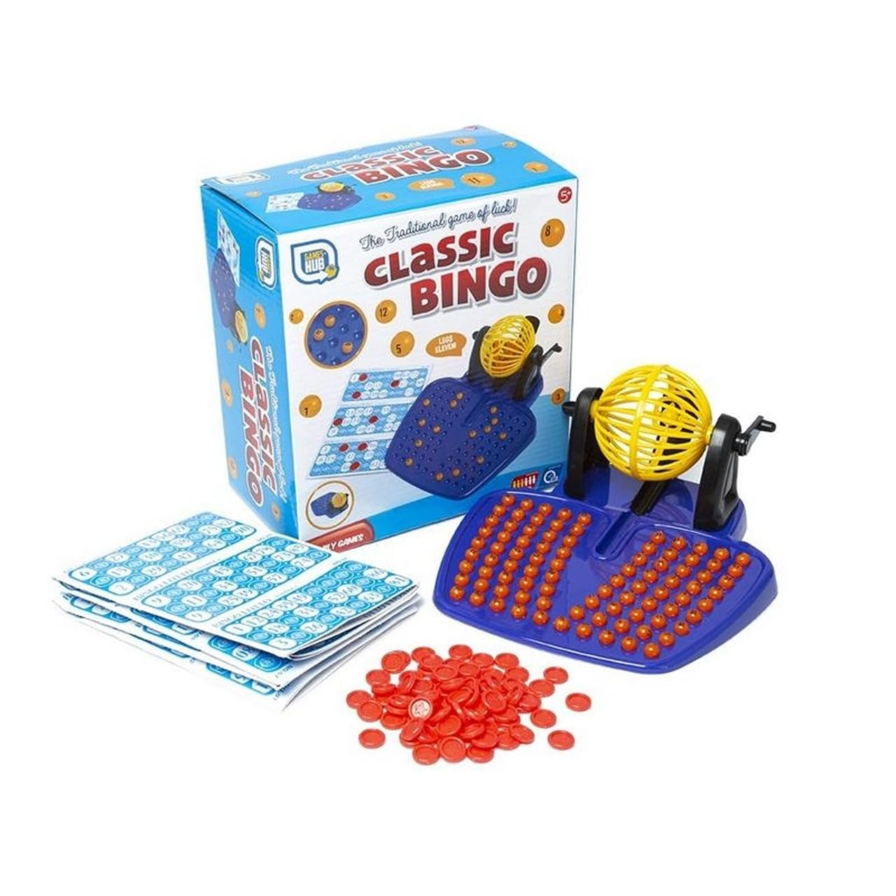 Games Hub Classic Bingo, Blue / Yellow, ‎23.4 x 22.2 x 13.3 cm