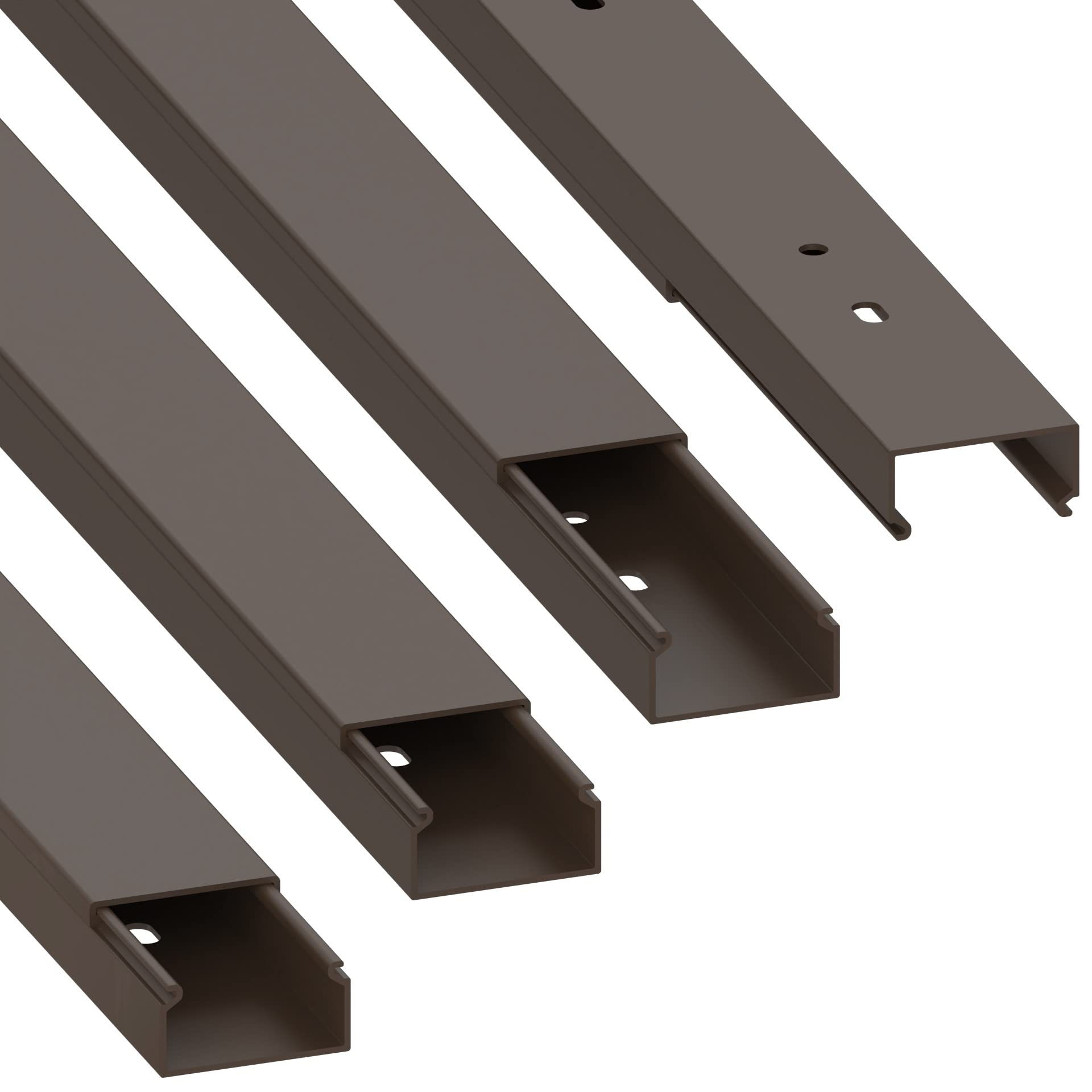 Habengut | cable duct (with mounting holes in the floor) 15x30 mm, made of PVC, length 4 m (4 x 1 m), brown