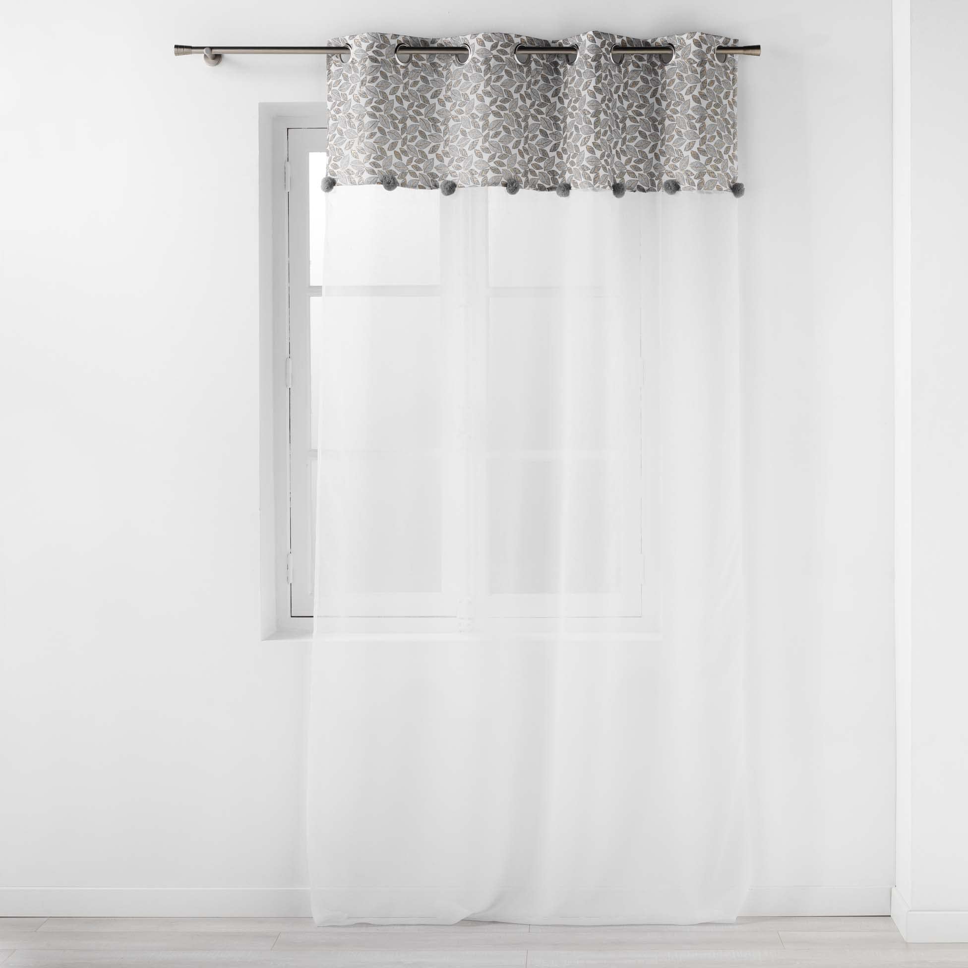 Douceur d'Intérieur, Top Imp Met et Pompom Eyelet Curtains - Vilanelle - 55" x 95"