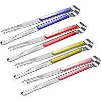 4Pcs Stainless BBQ Tongs Kitchen Tongs BBQ Tongs, Serving Tongs for Cooking, 10 inch Steel Metal Food Pliers with Anti Slip C