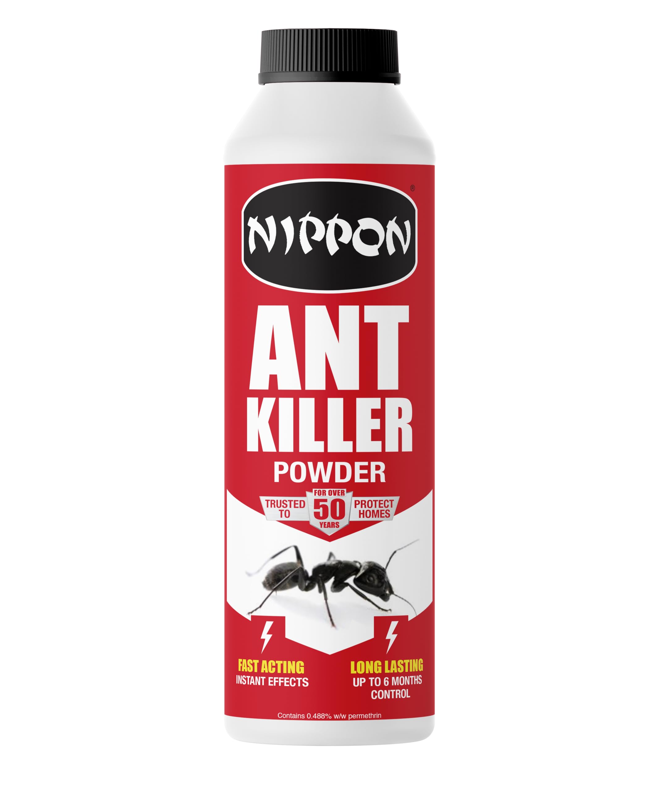 Nippon Ant Killer Powder, Up To 6 Months Control, Indoor And Outdoor Use, Fast Acting, Kills On Contact, Suitable For Cockroaches, Beetles, Earwigs, Silverfish And Woodlice - 150G