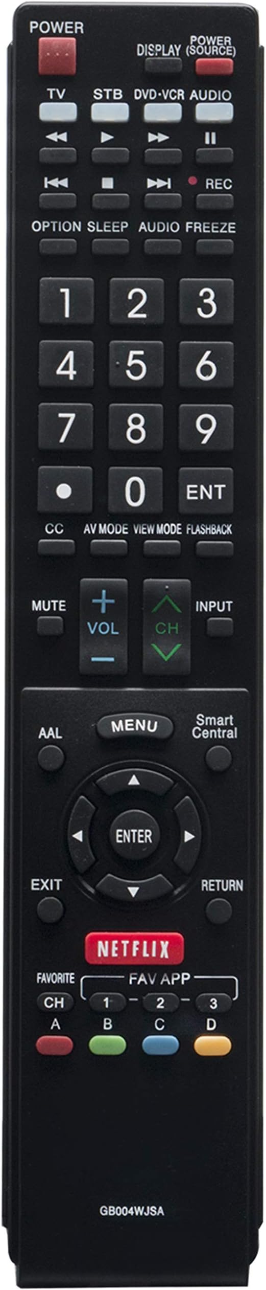RRMCGB004WJSA GB004WJSA Replaced Remote fit for Sharp TV LC40LE830U LC40LE830UA LC40LE830UB LC40LE832U LC40LE832UB LC40LE835 LC40LE835U LC-42LE540 LC42LE540U GA935WJSA LC-46LE540 LC46LE540U