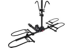 MEEVIZ Hitch Bike Rack, Anti Wobble Side-Folding Bike Carrier for Standard, Fat Tire and Electric Bikes, fits Car, SUV, RV and Truck, 2-Bike 180 lbs Capacity, 2-Inch Receiver