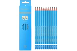 HAIHAOMUM Sketch Pencils for Drawing 6B, 12pcs Professional Art Drawing Pencils for Shading, Sketching & Doodling | Graphite Pencil for Artists & Beginners