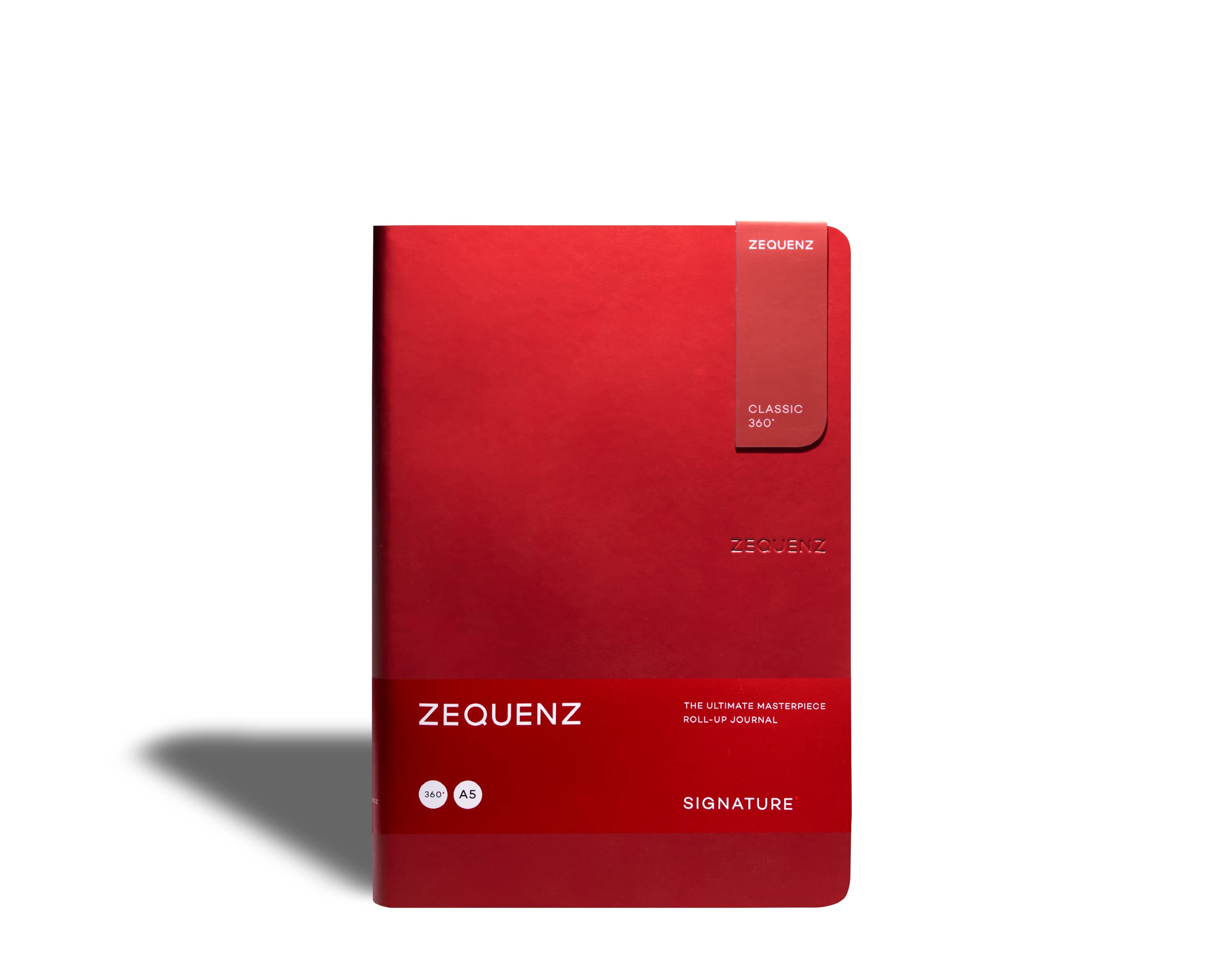 ZEQUENZ Classic 360 Signature Series, Size: A5 Large, Color: Red, Paper: Grid, Soft cover Notebook, Soft Bound Journal, 5.75" x 8.25", 200 sheets / 400 pages, Squared, Graph, Grid Pattern Premium