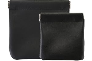 Aifounds Leather Jewelry Pouch Squeeze Coin Purse, Mini Travel Bag PU Change Holder Party Christmas Gift Bag for Women Men (B