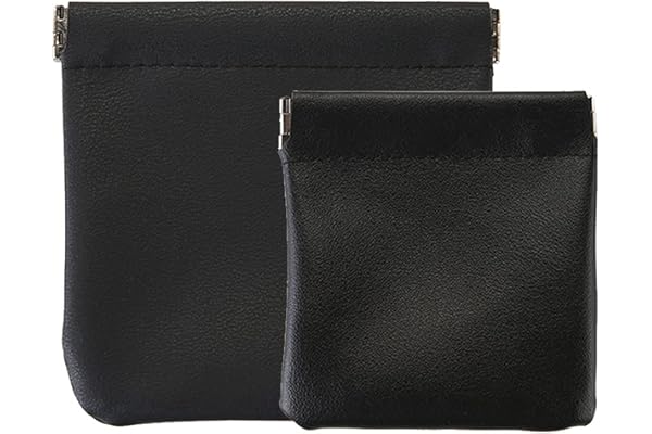 Aifounds Leather Jewelry Pouch Squeeze Coin Purse, Mini Travel Bag PU Change Holder Party Christmas Gift Bag for Women Men (B
