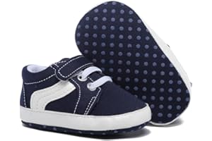 SABATUTU Baby Boys Girls Canvas Sneakers Toddler Non-Slip Soft Sole Newborn Infant Lightweight First Walker Crib Shoes for 0-18 Months
