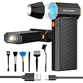 K&F CONCEPT 2025NEW Magnetic Compressed Air Duster, Electric Air Duster|300000RPM|3 Gear Adjustable|Super Wind Power|Rechargeable Brushless Motor|for Computer, Keyboard, Car, Home,Outdoor Cleaning
