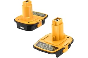 Kzreect 2PACK DM18D Adapter Converter for 18V Tools with USB Port, Compatible with Dewalt 20V Battery, Compatible with Milwaukee 18V Battery