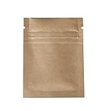 100/Pack Flat-Style Kraft Paper/Foil Zip Top