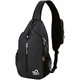 WATERFLY Crossbody Sling Backpack Sling Bag Travel Hiking Chest Bag Daypack